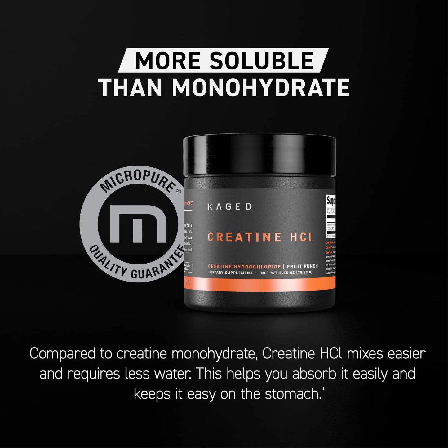 Kaged Creatine HCl Powder | 7X Concentrated vs Mono | Muscle Building & Recovery | High Absorption | No Bloating | Creatine for Men & Women Kaged