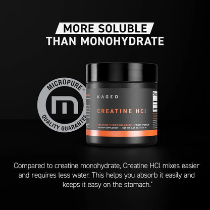 Kaged Creatine HCl Powder | 7X Concentrated vs Mono | Muscle Building & Recovery | High Absorption | No Bloating | Creatine for Men & Women Kaged