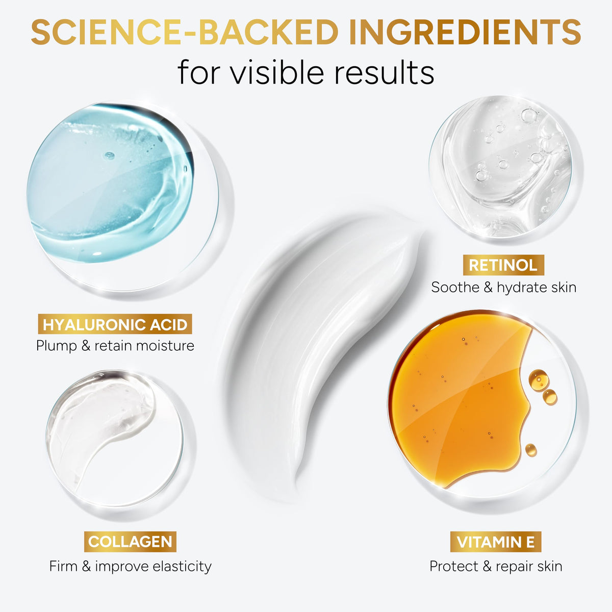 Retinol Cream for Face with Collagen & Hyaluronic Acid, Non-Greasy Arvesa