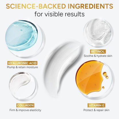 Retinol Cream for Face with Collagen & Hyaluronic Acid, Non-Greasy Arvesa