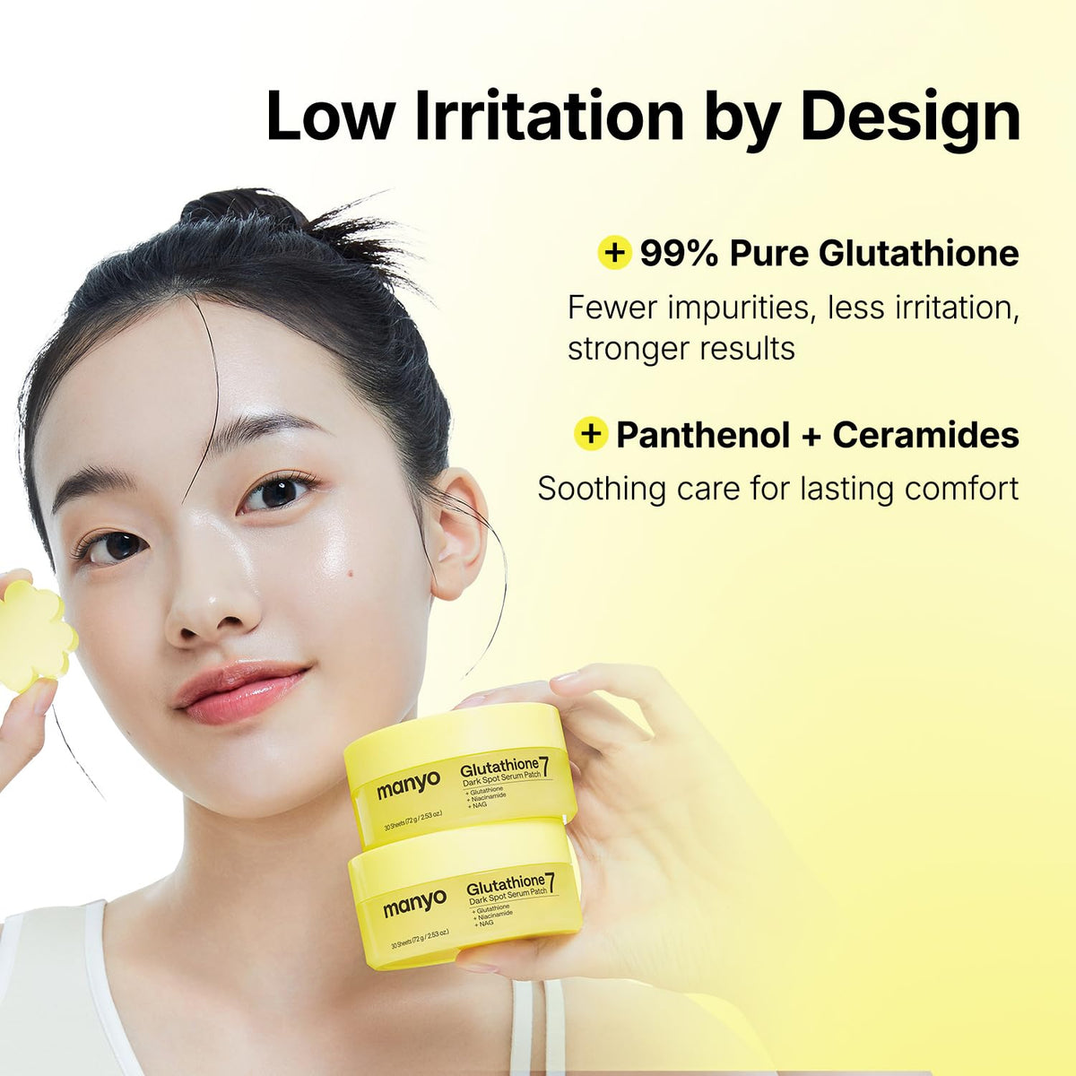 MANYO Glutathione 7 Dark Spot Serum Patch, for Uneven Skin Tone, 30 Count ma:nyo