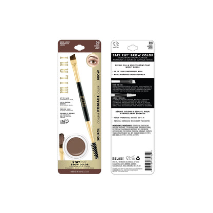 Milani Stay Put Brow Color - Long Lasting Eyebrow Color - Dark Brown Milani