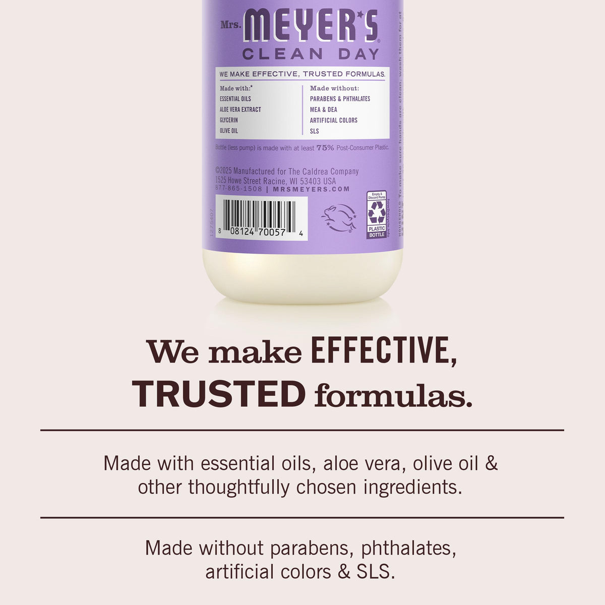 MRS. MEYER'S CLEAN DAY Hand Soap,Lilac Scent, 12.5 Fl Oz Bottle Mrs. MEYER'S