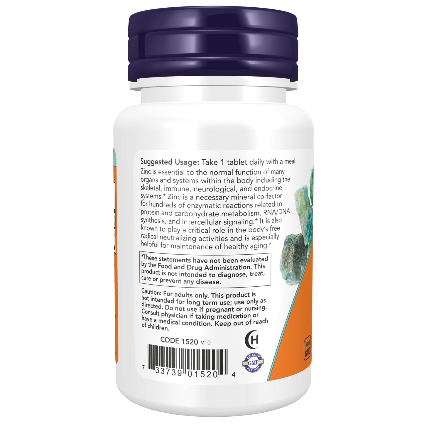 NOW Foods Supplements, Zinc (Zinc Gluconate) 50 mg, Supports Enzyme Functions*, Immune Support*, 100 Tablets Gsupps Australia