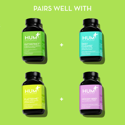 HUM Gut Instinct Daily Probiotics for Women and Men, Digestive Health, Lactobacillus, Bifidobacterium Strains for Immune Support, Probiotic Supplement for Healthy Gut Diversity, 30 Capsules