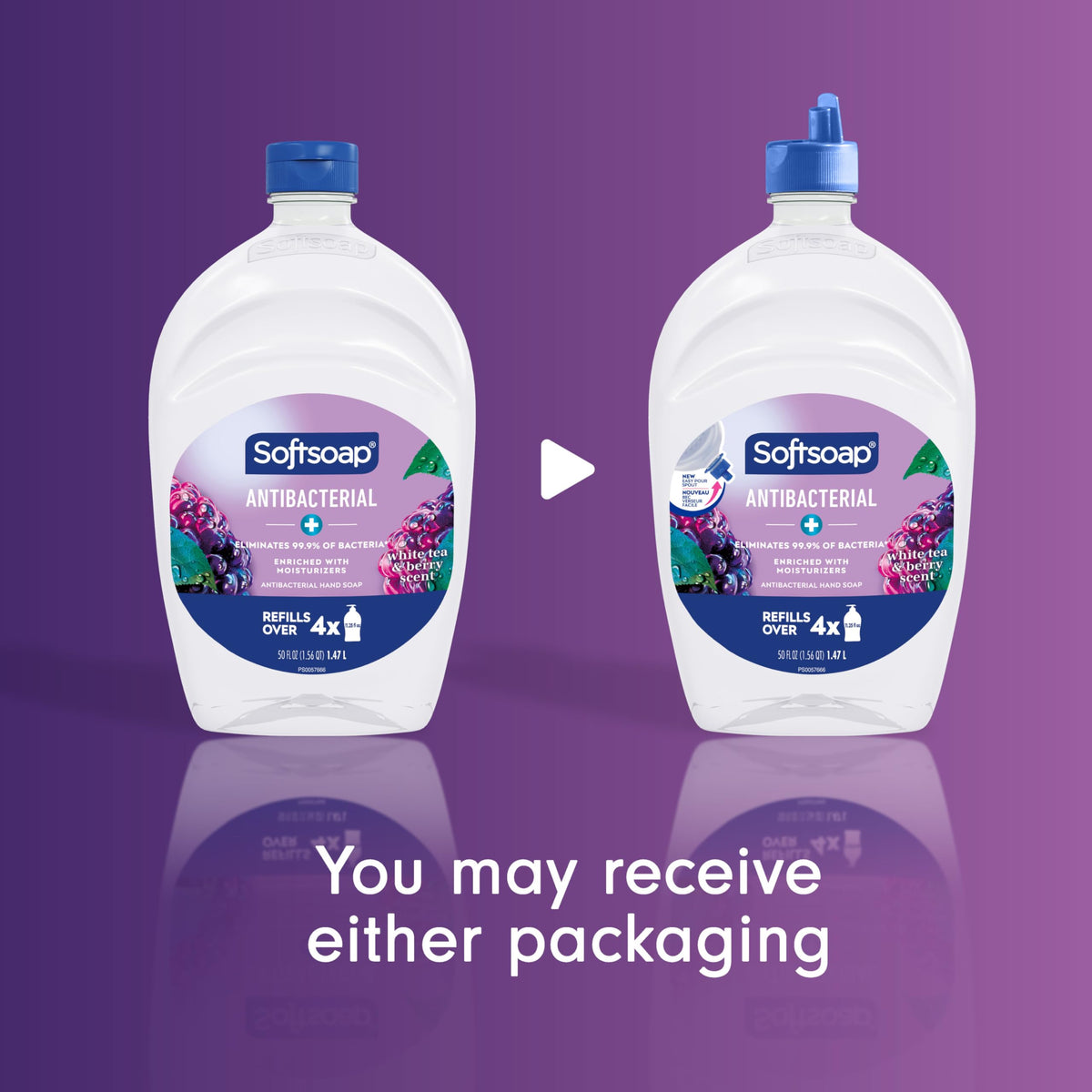 Softsoap Antibacterial Liquid Hand Soap, White Tea & Berry Scent, 50 fl oz Softsoap