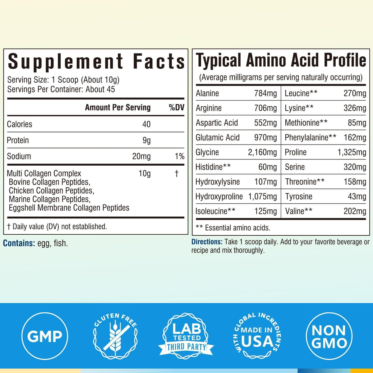 Terranics Multi Collagen Peptides Powder, Type I II III V X Hydrolyzed Collagen for Women+Men, Collagen Supplements, Fast Dissolve Terranics