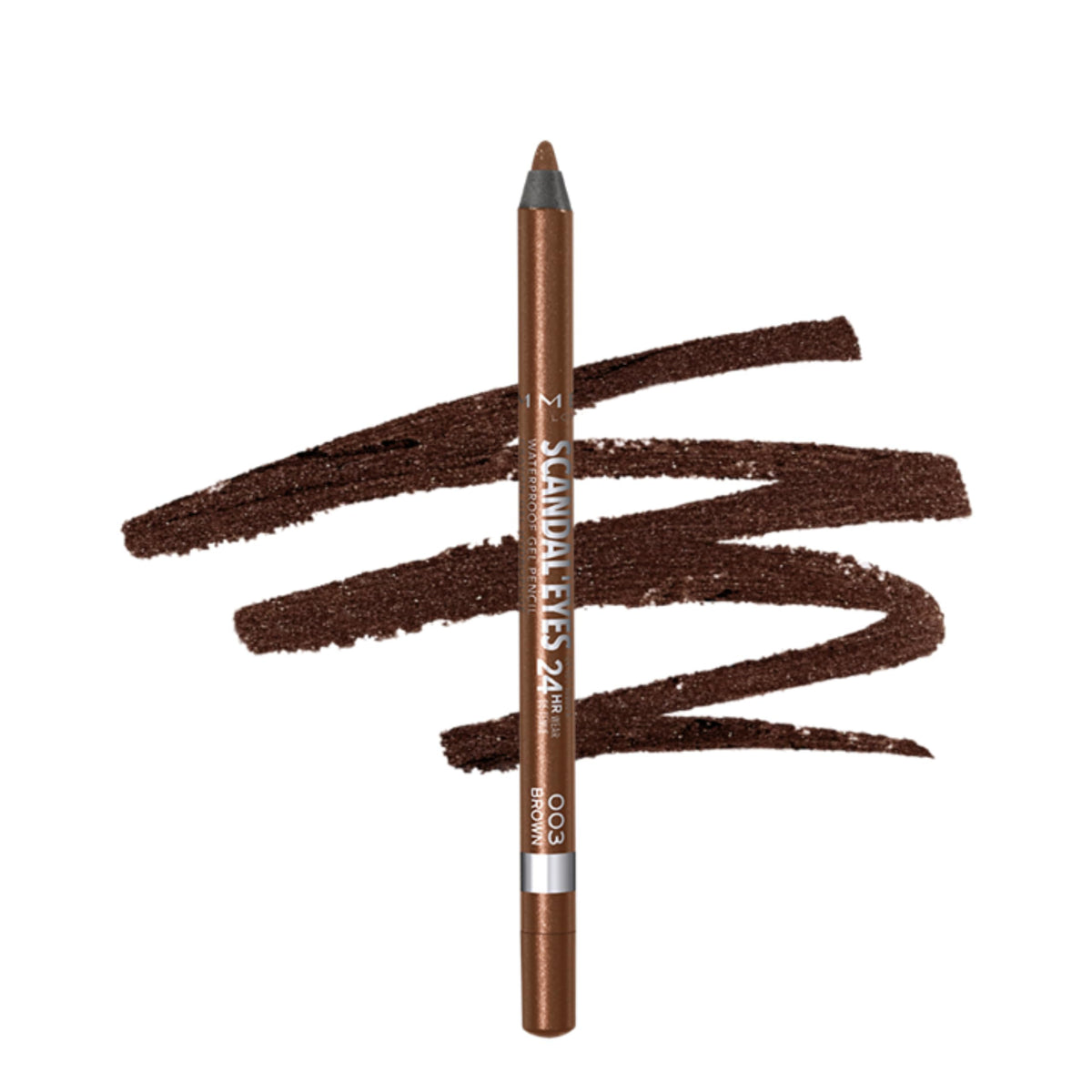 Rimmel London Scandaleyes Waterproof Gel Pencil Eyeliner, Long-Wearing, Ultra-Smooth, Smudge-Proof, 003, Brown, 0.04oz Rimmel