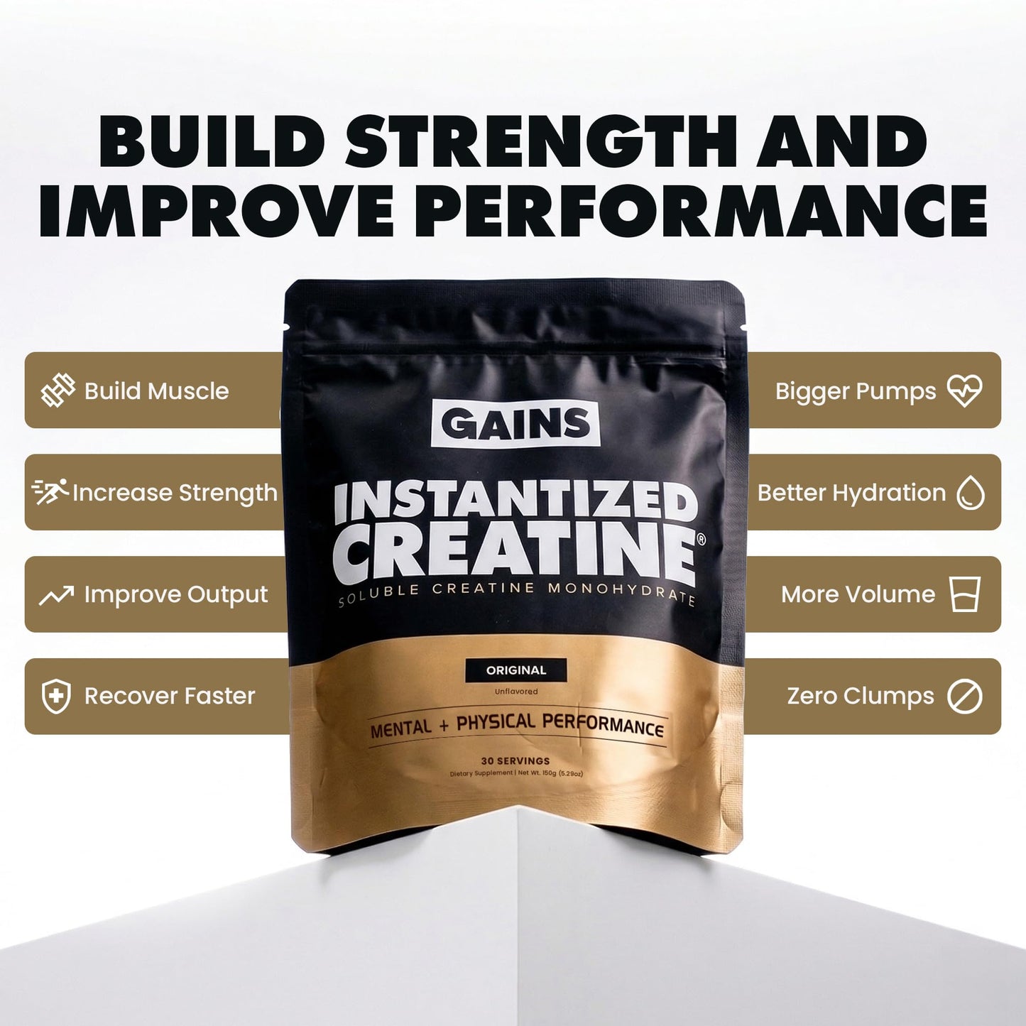 Gains in Bulk Instantized Creatine Monohydrate for Men & Women, Soluble Creatine Powder, Supports Muscle Building, Strength and Performance GAINS IN BULK GAINSINBULK.COM