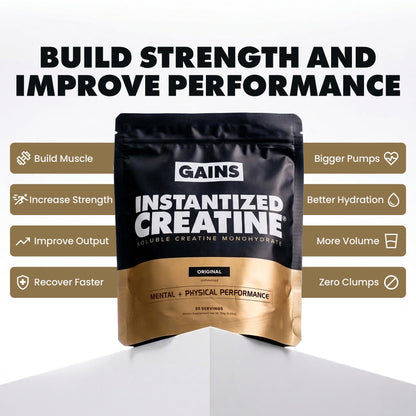 Gains in Bulk Instantized Creatine Monohydrate for Men & Women, Soluble Creatine Powder, Supports Muscle Building, Strength and Performance GAINS IN BULK GAINSINBULK.COM