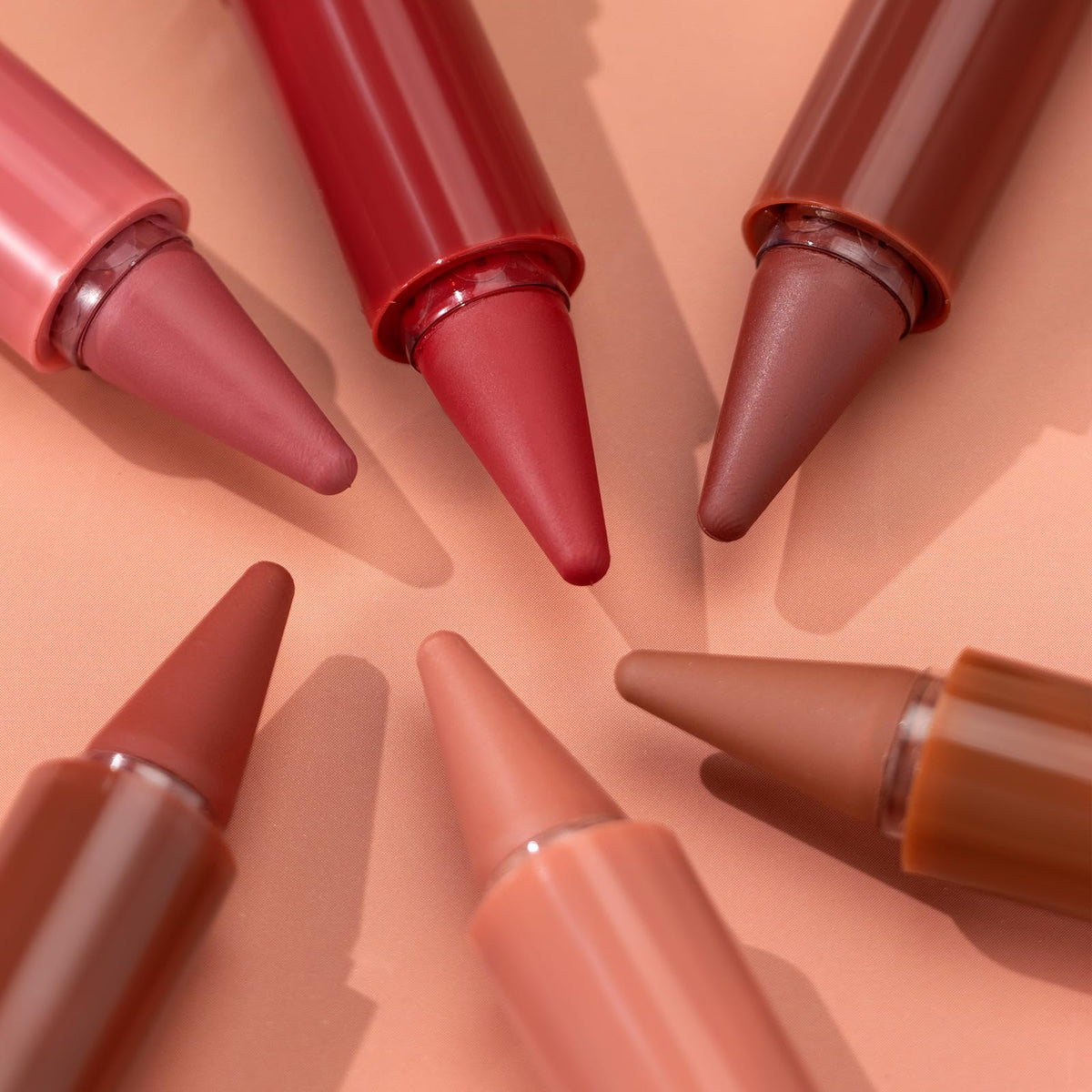 6 Pcs Gradient Lip Liner and Lipstick Combo Set - 2-in-1 Ombre Lipstick & Brown Lip Liner Duo - Waterproof, Long-Lasting, Matte Finish - Smudge-Proof, Full Coverage Lip Kit for Fuller & Plumper Lips Beauty Glazed