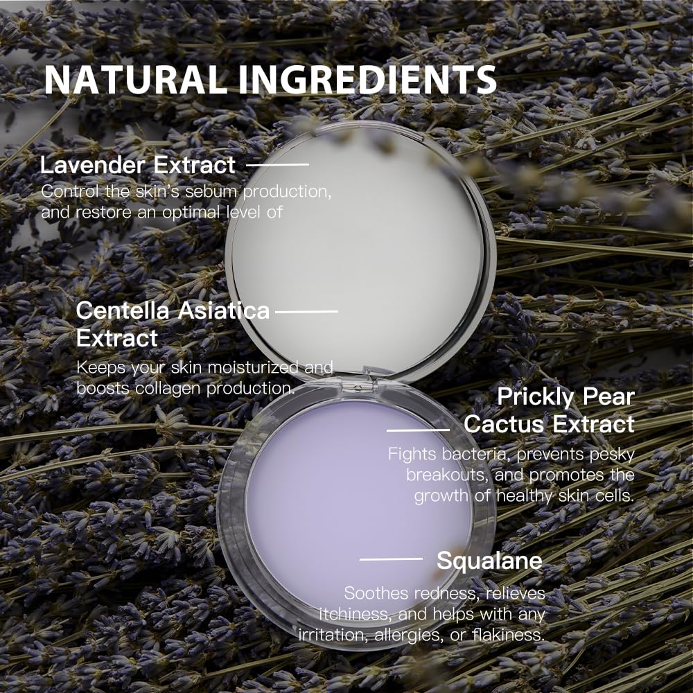 Chillab Lavender Matte Powder, Pressed Setting Powder 0.35 oz, Oil-Control Chillab