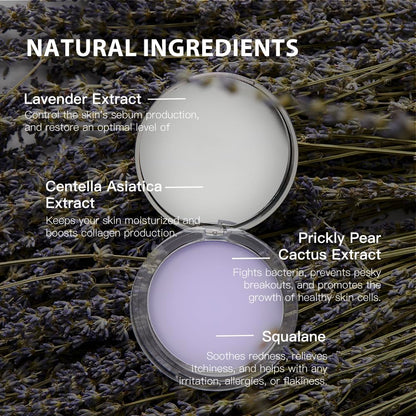 Chillab Lavender Matte Powder, Pressed Setting Powder 0.35 oz, Oil-Control Chillab