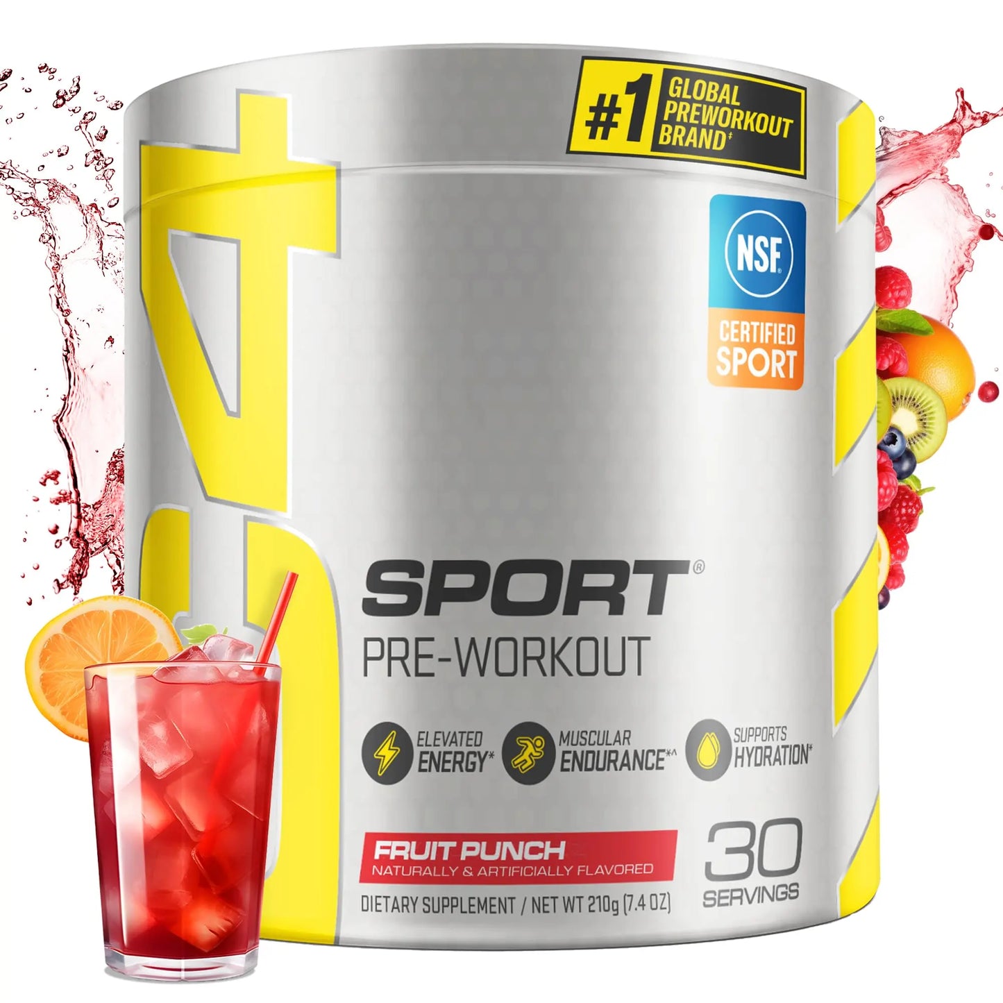 Cellucor C4 Sport Pre Workout Powder Fruit Punch - NSF Certified for Sport | 30 Servings, Packaging may vary. C4