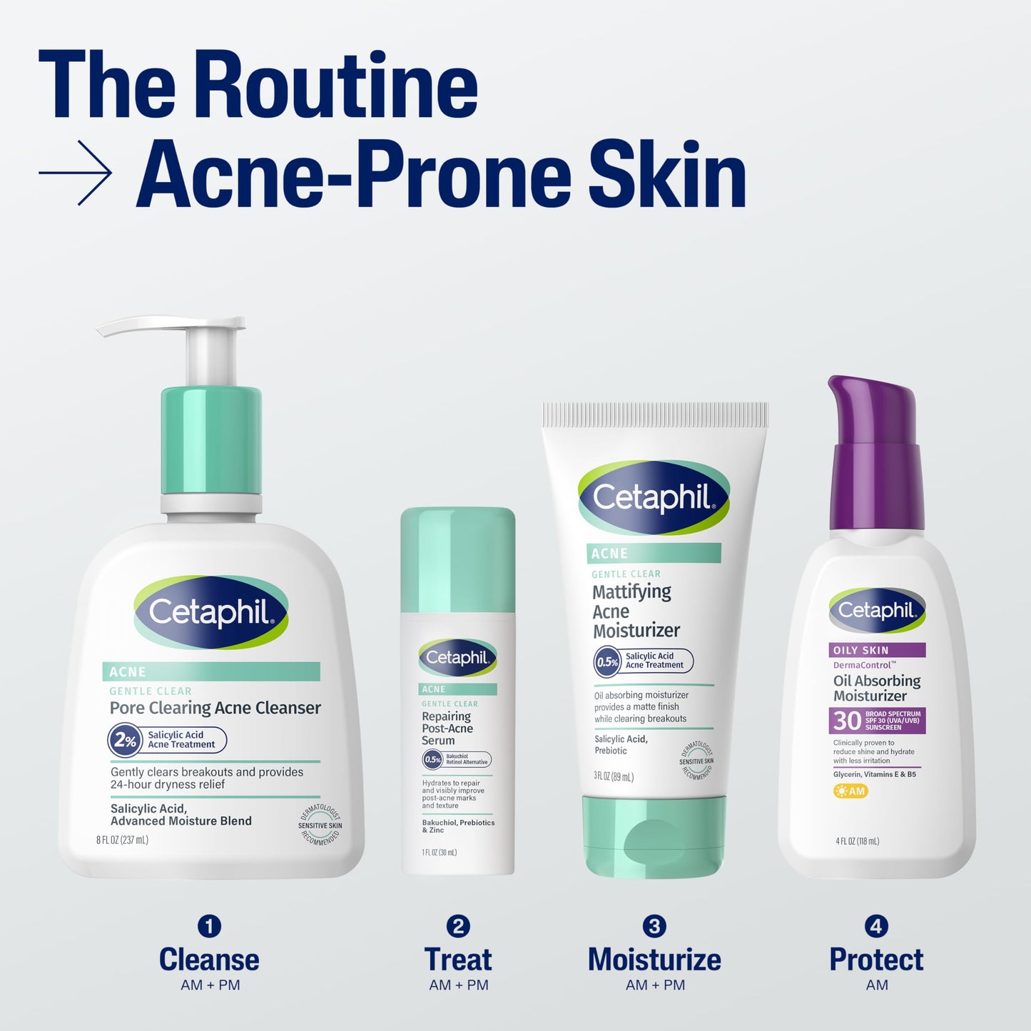 Cetaphil Face Moisturizer, Gentle Clear Mattifying Acne Moisturizer With 0.5% Salicylic Acid Cetaphil