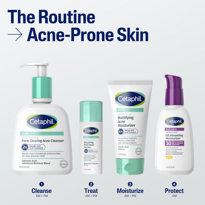 Cetaphil Face Moisturizer, Gentle Clear Mattifying Acne Moisturizer With 0.5% Salicylic Acid Cetaphil