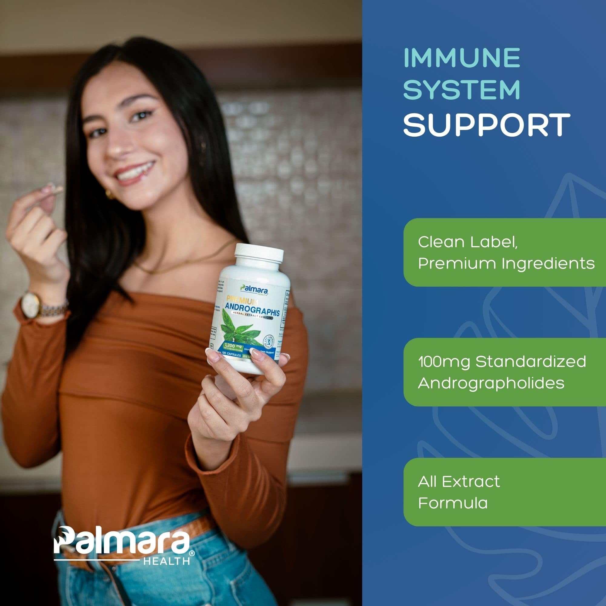 Palmara Health Premium Andrographis Paniculata Extract 1,200mg with 100mg Andrographolides Vegan Capsules for Immune & Digestive Support, Non-GMO, Gluten Free, Herbal Dietary Supplement Palmara Health buy australia supplements