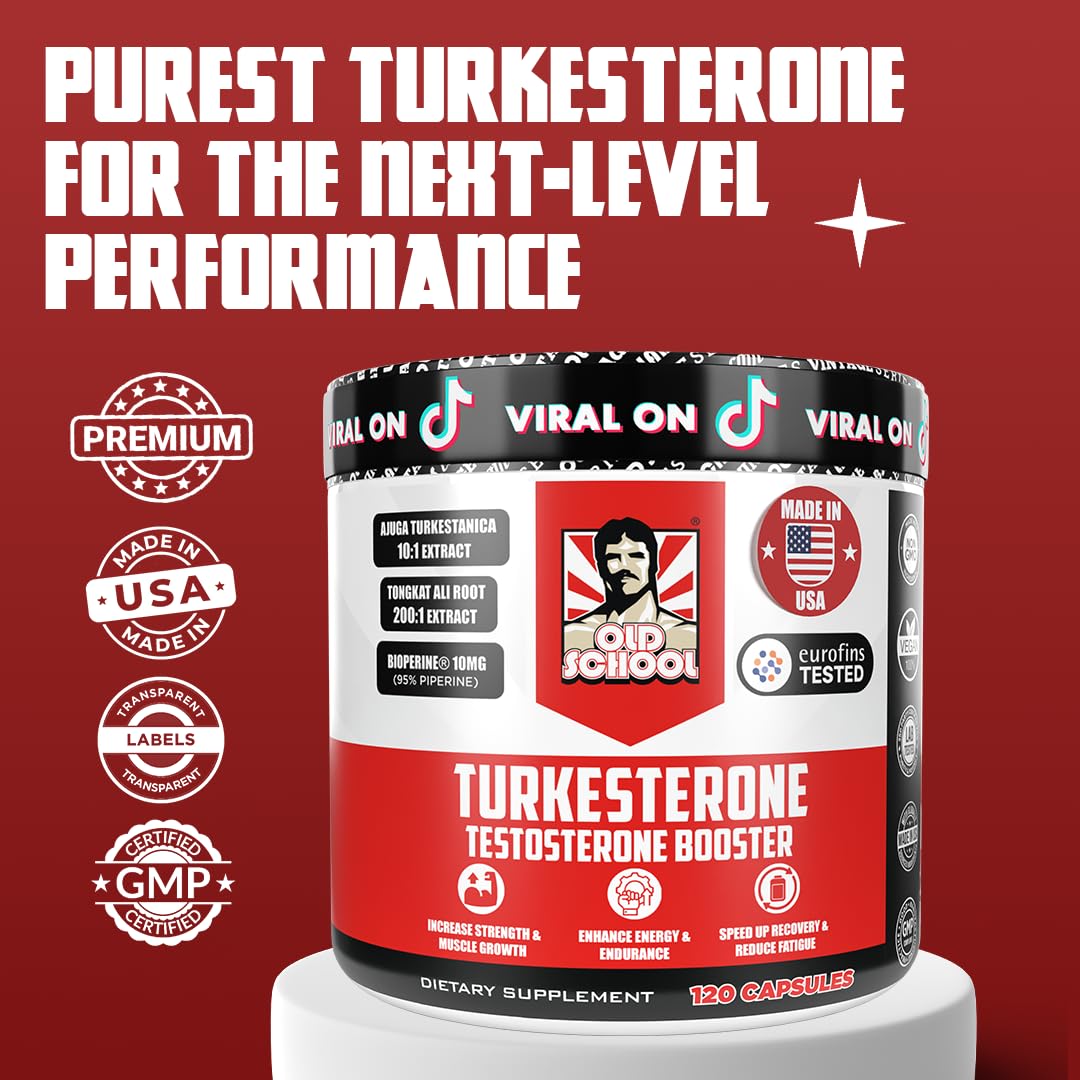 Old School Labs  Supplement for Men – Max Potency Tongkat Ali with BioPerine® for Max Absorption, Supports Muscle, Strength, Recovery, Drive & Stamina – Turkesterone, 120 Capsules Old School Labs buy australia supplements