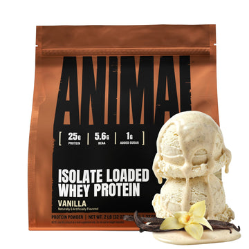 Animal Whey Isolate Protein Powder - Loaded for Pre & Post Workout Muscle Builder and Recovery with Digestive Enzymes for Men & Women - 25g Protein, Great Taste, Low Sugar - Vanilla 2 lbs Animal buy australia supplements