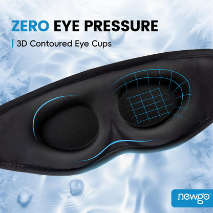 NEWGO 3D Cooling Eye Mask, Weighted Eye Mask for Sleeping, Black NEWGO