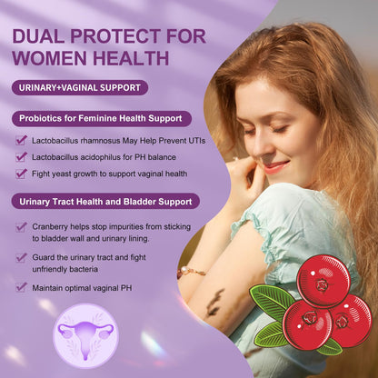 OMOGS Women's Probiotic 180 Billion CFUs 18 Strains, with Organic Prebiotics, Cranberry Extract, D-Mannose & Digestive Enzymes, for Digestive, Boost Immune, OMOGS