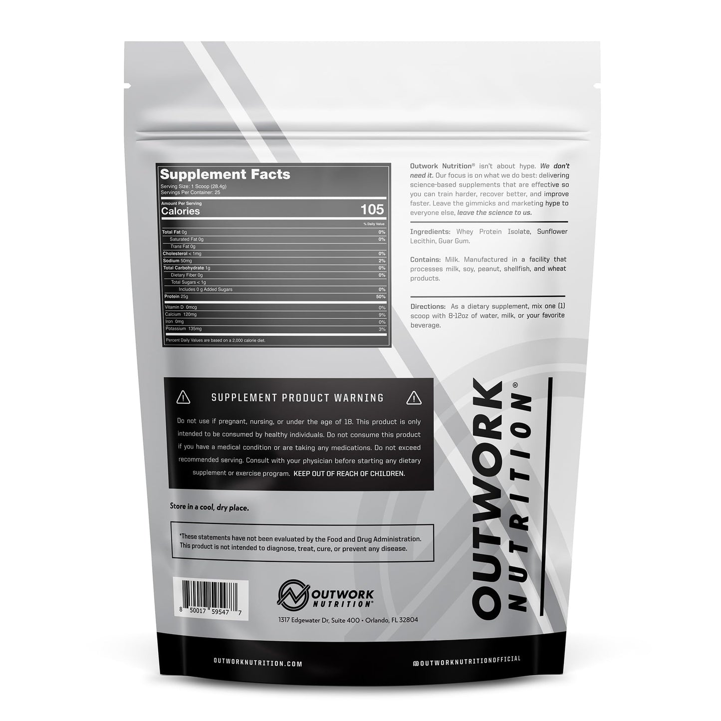 Outwork Nutrition Whey Isolate Protein Powder - Accelerates Muscle Building & Recovery - Low Lactose, Gluten-Free - Post Workout Supplement - Enhanced Protein Synthesis, Vanilla, 1.6lbs