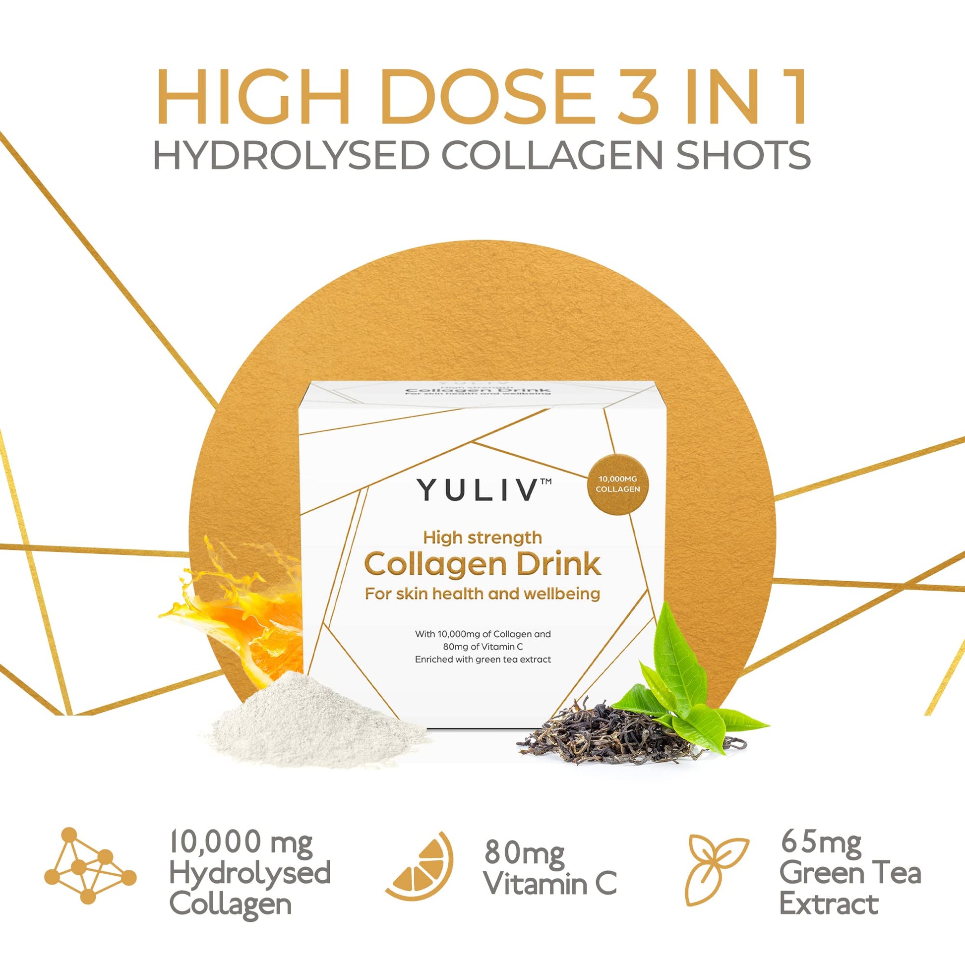 Yuliv High-Dosage Hydrolyzed Collagen Drink - Liquid Collagen Peptides (10000 mg) with Vitamin C for Hair, Skin, and Nails Yuliv buy australia supplements