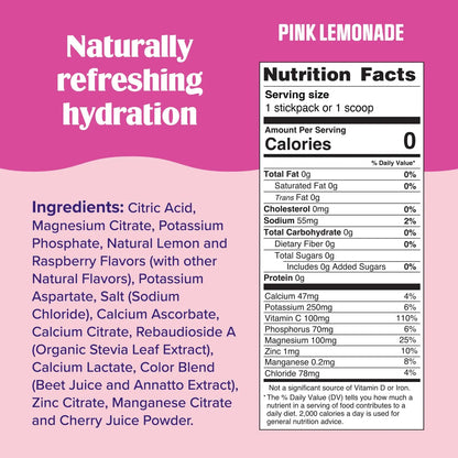 Ultima Replenisher Daily Electrolyte Powder Drink Mix – Pink Lemonade, 30 Servings Canister – Zero Sugar Hydration Powder with 6 Electrolytes & Minerals Ultima Replenisher