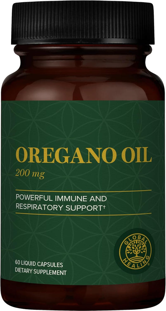 Global Healing Center - Oregano Oil Capsules with Organic Ingredients & Cayenne Pepper Extract, Oregano Capsules for Immune System Support, Respiratory Health, Digestion, Gas & Gut Wellness (60 Count)