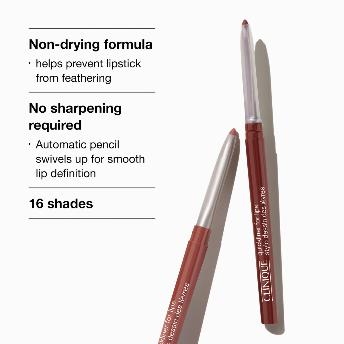 Clinique Long Lasting Quickliner Lip Liner | Non-Drying + No Sharpening, Black Honey Clinique