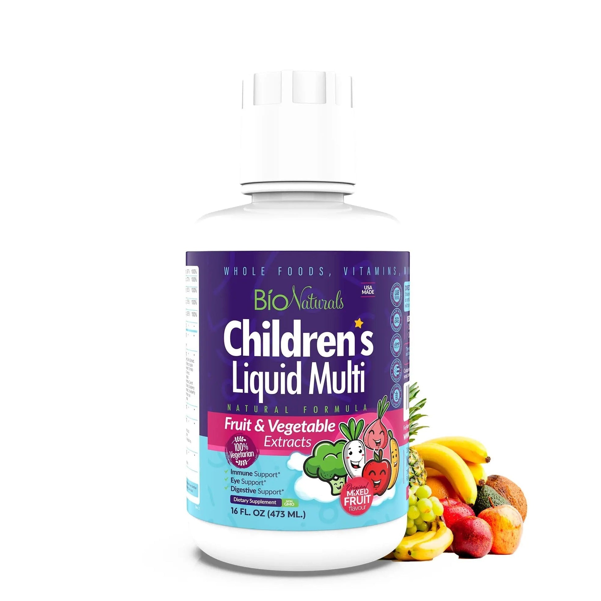 Bio Naturals Children's Liquid Multivitamin & Immune Booster - Natural Supplement for Kids & Toddlers with Vitamins A B C D3 E, Fiber Bio Naturals buy australia supplements