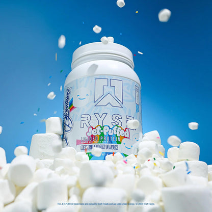 RYSE Loaded Protein Powder - Jet-Puffed Marshmallow - 25g Whey Protein Isolate & Concentrate with Prebiotic Fiber & MCTs - Low Carb, Low Sugar, Digestive-Friendly - 27 Servings / 2 lb Tub RYSE Up Supplements