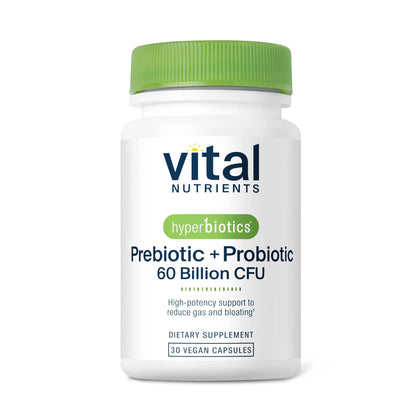 Hyperbiotics Vital Nutrients Prebiotic and Probiotic for Women and Men | 60 Billion CFU | Pre and Probiotics Supports Digestive Health, Constipation, Diarrhea, Hyperbiotics