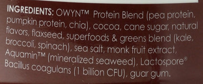 OWYN Only What You Need Plant-Based Protein Powder, Dark Chocolate, 1.17 lbs OWYN Only What You Need