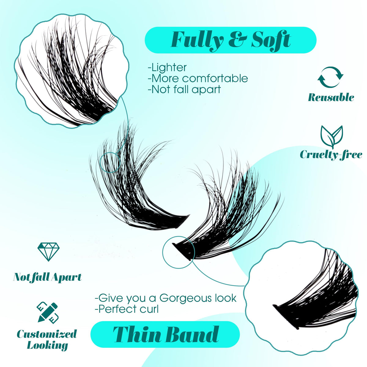 GEMERRY Lash Clusters 3D Effect 100P 10-18mm GEMERRY