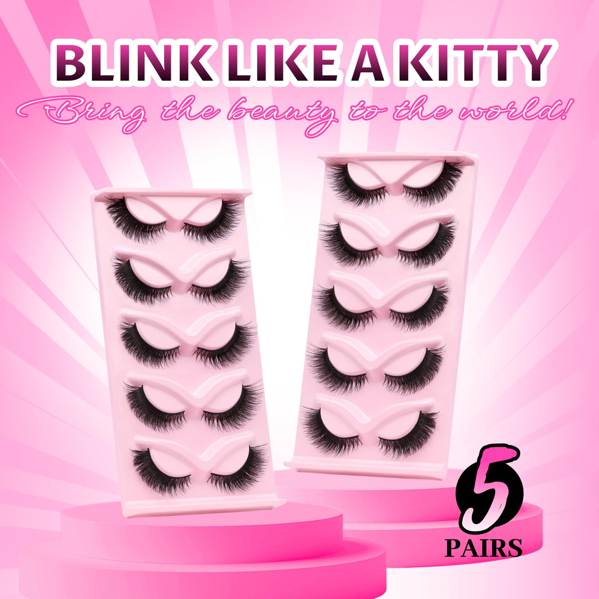 Veleasha Cat Eye Lashes Natural Look Fox False Eyelashes (Charming) Veleasha