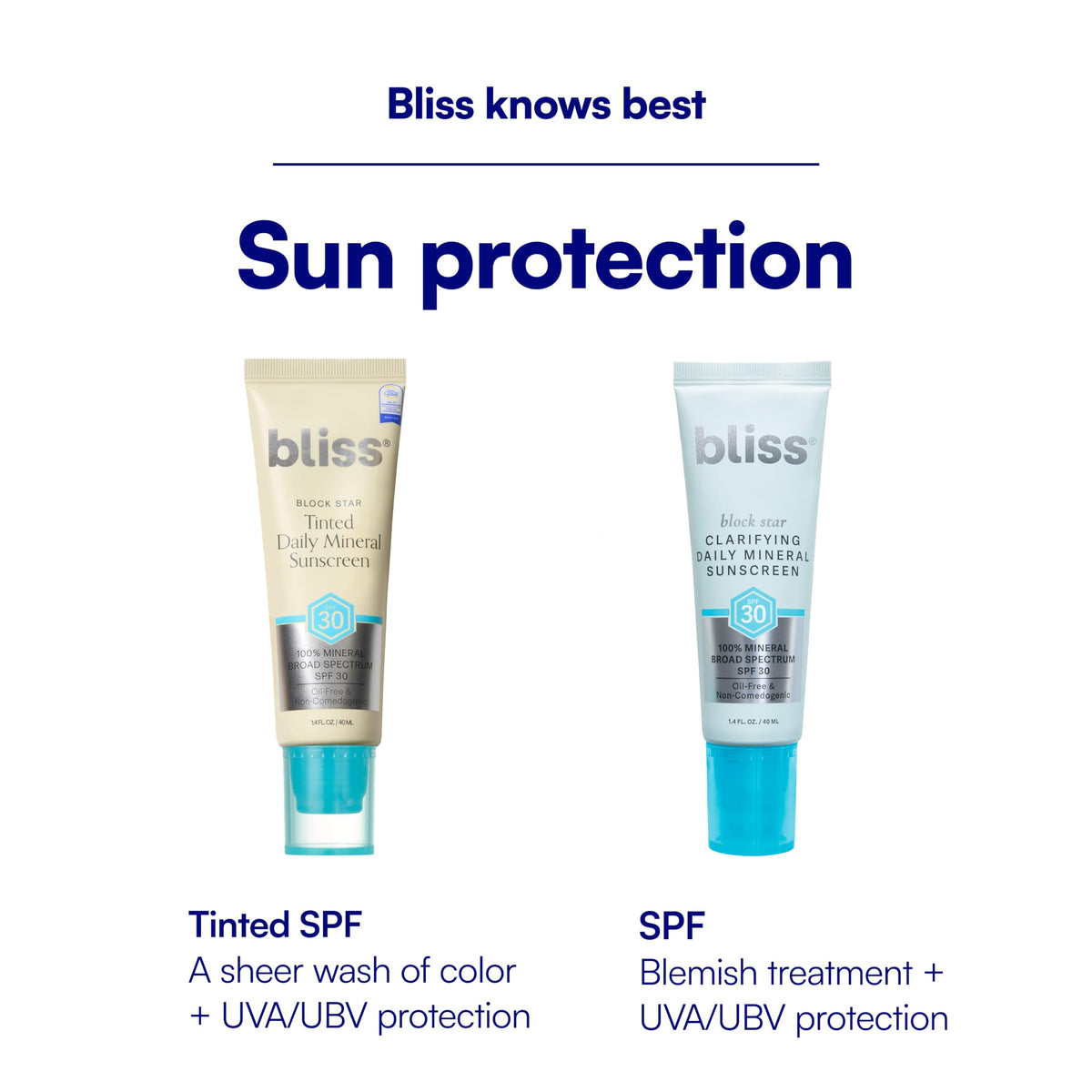 Bliss Block Star Tinted Mineral Face Sunscreen SPF 30 - 1.4 Fl Oz - Radiant Bliss