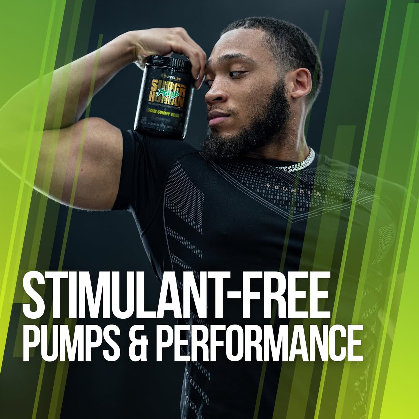 ALPHA LION Superhuman Pump Pre Workout Powder, Nootropic Caffeine & Stim Free Preworkout Supplement, Nitric Oxide Booster, Muscle Gainer, Energy & Focus (42 Servings, Mango Veiniac Flavor)