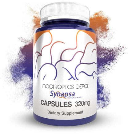 Nootropics Depot Synapsa Bacopa Monnieri Capsules | 320mg | 60 Count | Whole Plant Extract | Ayurveda Supplement | Adaptogen Herb | to Enhance Learning, Memory & Mental Performance