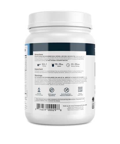 Transparent Labs Bulk Pre Workout Powder - Naturally Sweetened Preworkout for Men & Women, Pre Work Out for Muscle Building & Strength w/Beta Alanine & BetaPure - 30 Servings, Strawberry Lemonade