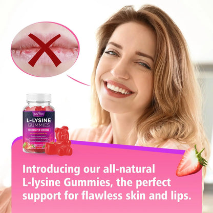 BVIVLOO L-Lysine 1000mg Gummies for Immune Support & Skin Health - High Potency Vegan Gummies, Sugar-Free, Natural Berry Flavor, Gluten-Free Chewable Supplement BVIVLOO
