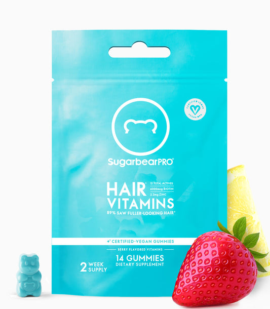 SugarbearPRO Batana Hair Oil & Glass-Dropper Applicator, 1oz + Vegan Hair Vitamin Gummies 1 Month Supply, Extra Strength Biotin 6000mcg