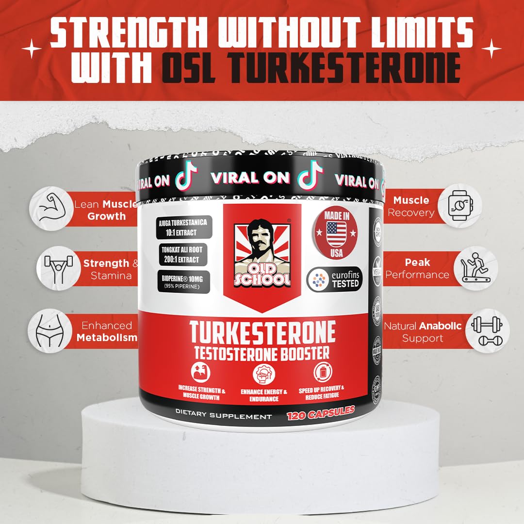 Old School Labs  Supplement for Men – Max Potency Tongkat Ali with BioPerine® for Max Absorption, Supports Muscle, Strength, Recovery, Drive & Stamina – Turkesterone, 120 Capsules Old School Labs buy australia supplements