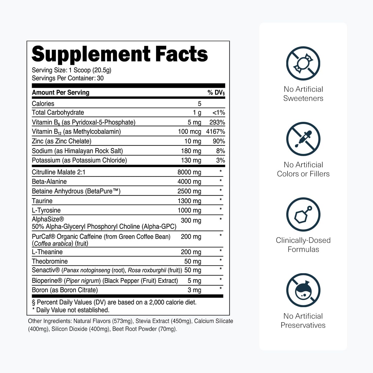 Transparent Labs Bulk Pre Workout Powder - Naturally Sweetened Preworkout for Men & Women, Pre Work Out for Muscle Building & Strength w/Beta Alanine & BetaPure - 30 Servings, Strawberry Lemonade