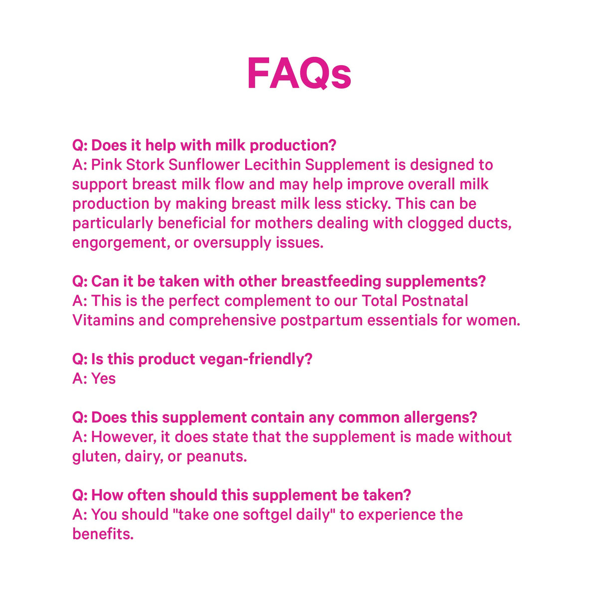 Pink Stork Sunflower Lecithin Supplement - 1200 mg for Clogged Milk Ducts - Breastfeeding Essentials for Postpartum Moms - Pink Stork
