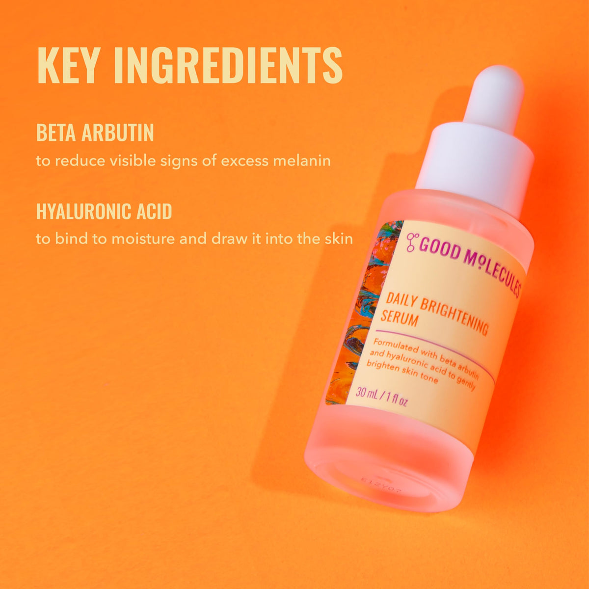 Good Molecules Daily Brightening Serum with Beta Arbutin, 1 fl oz Good Molecules
