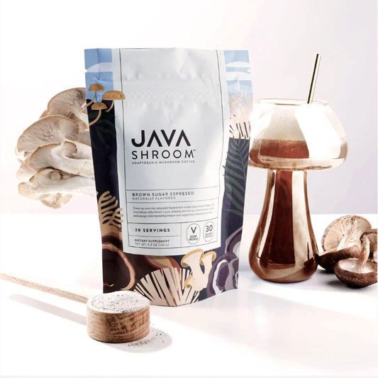 InnoSupps Java Shroom Adaptogenic Mushroom Coffee - Organic Coffee Alternative and Mushroom Powder Supplement with Lions Mane, Cordyceps, Reishi, and More - Contains 40mg Caffeine (20 Servings)