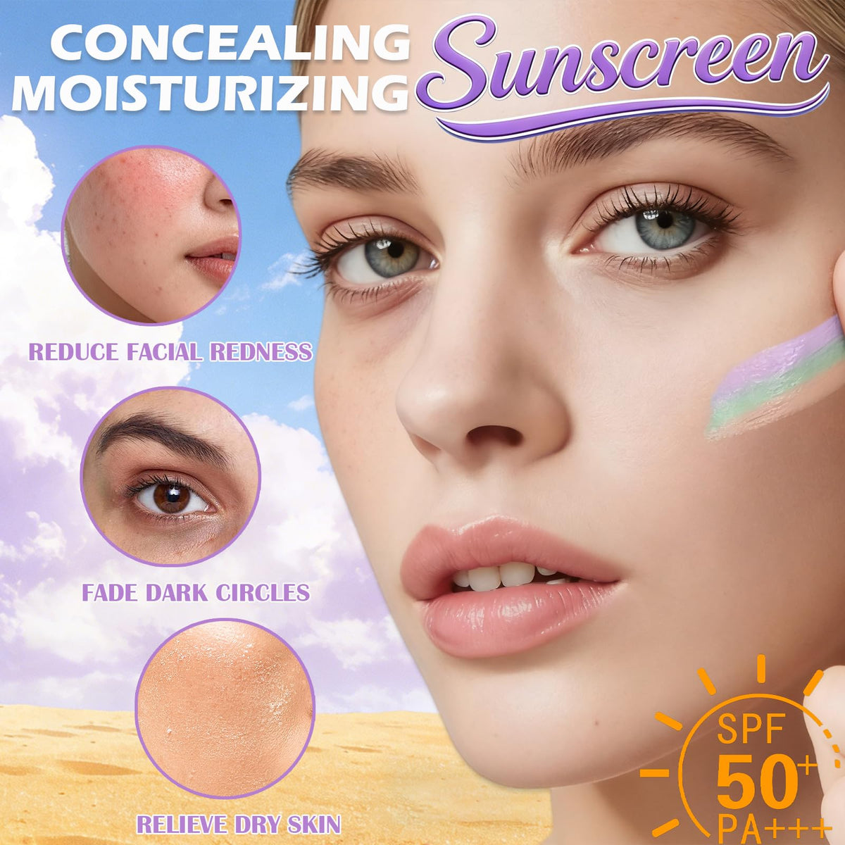 3 In 1 Primer for Face Before Makeup, SPF 50+, Sunscreen Isolation Cream Sulily