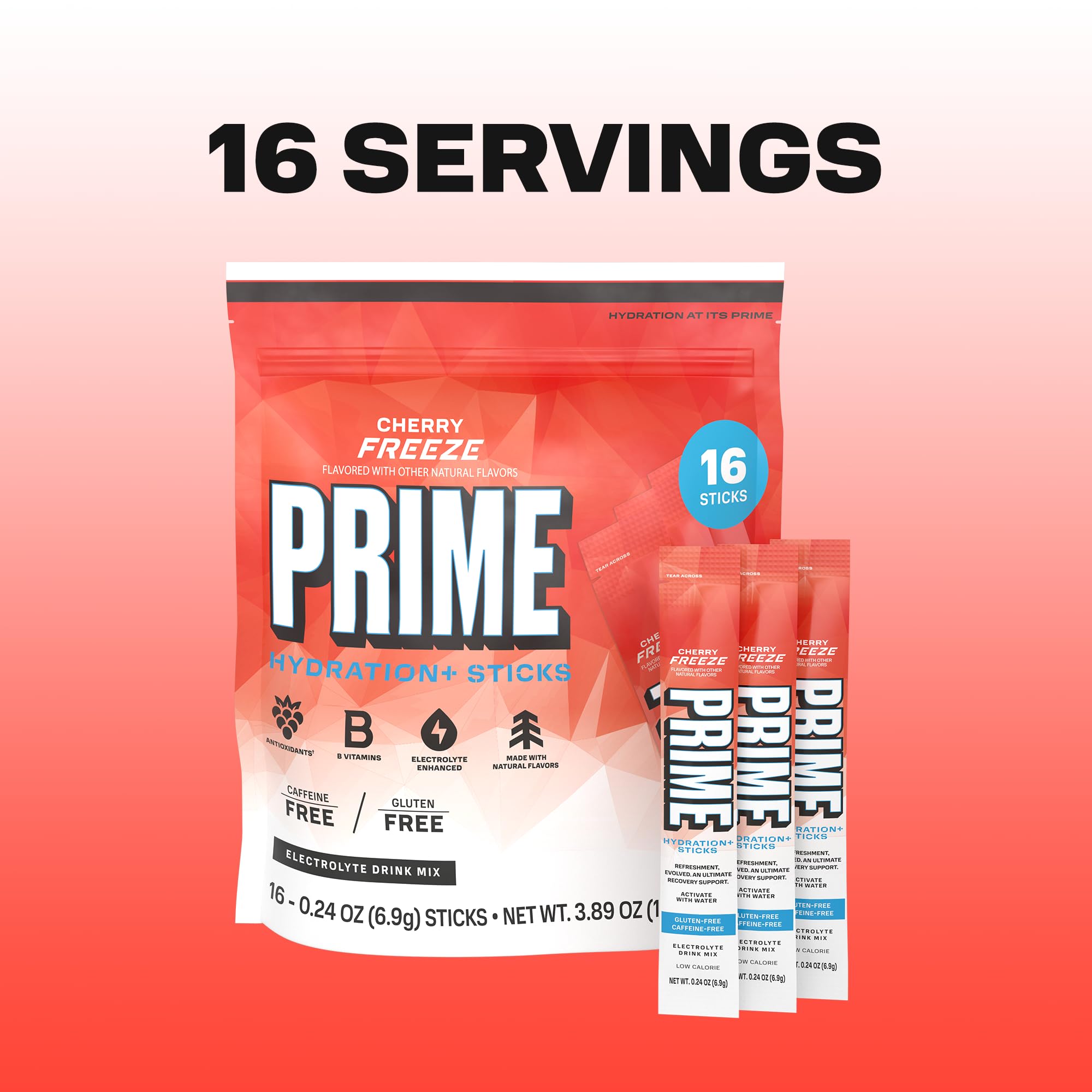 PRIME HYDRATION+ Electrolyte Powder Sticks, Cherry Freeze, Sugar Free Hydration Drink Mix with Potassium, Magnesium & B Vitamins PRIME HYDRATION buy australia supplements
