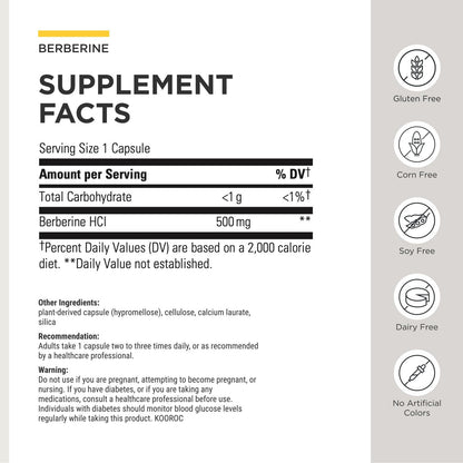 Integrative Therapeutics Berberine - Supports Metabolic Health & Cellular Energy Metabolism - Practitioner-Trusted Quality - Dairy-Free & Gluten-Free Integrative Therapeutics